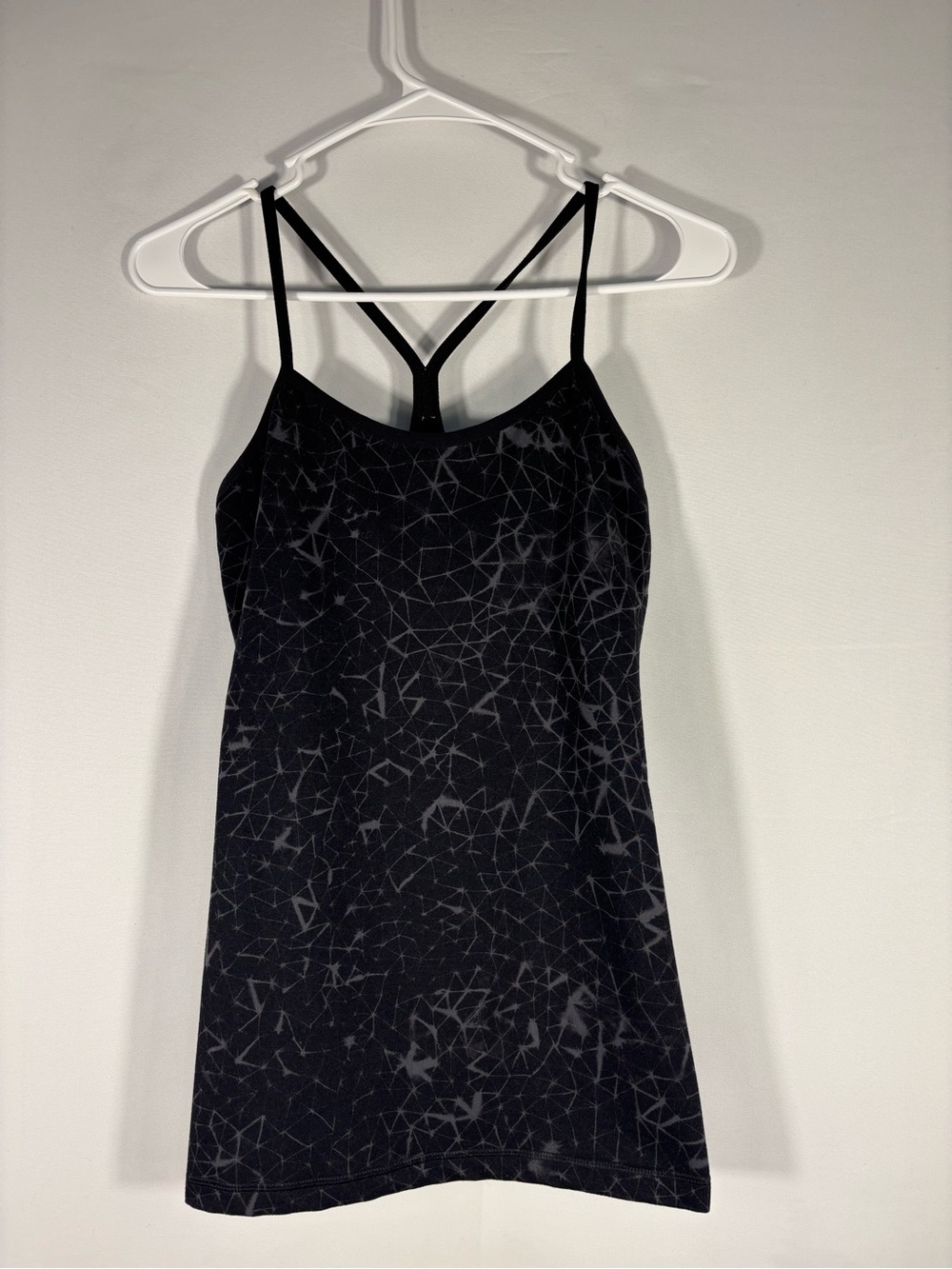Lululemon Power Y Tank Star Crushed Black Deep Coal Built In Bra Size 6 - Picture 3 of 9